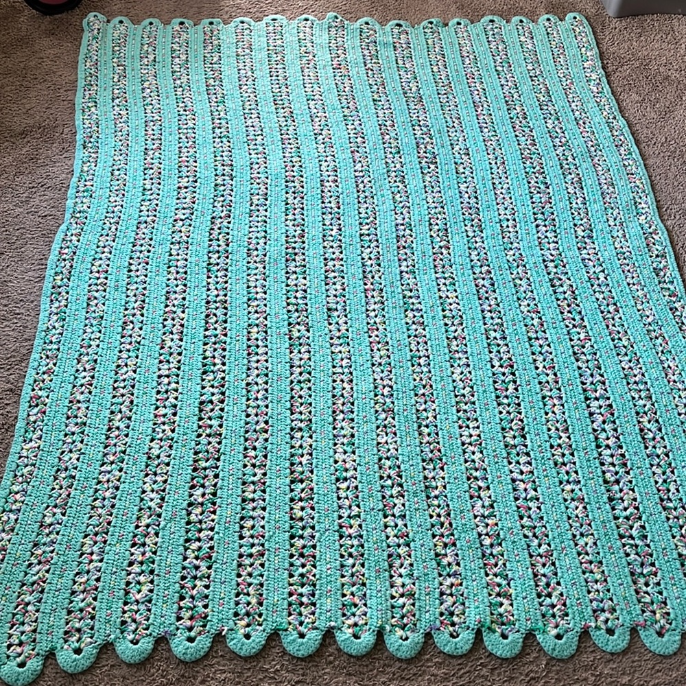Blanket Afghan Handmade Handcrafted 61” x 83”